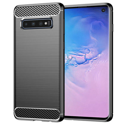 Hoes voor Samsung Galaxy S10 G973, Techsuit, Carbon, Zwart