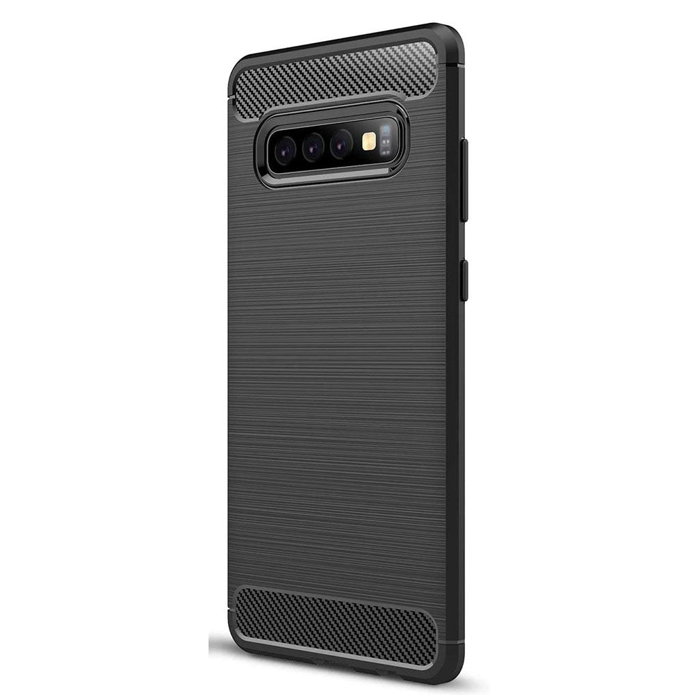 Hoes voor Samsung Galaxy S10 G973, Techsuit, Carbon, Zwart