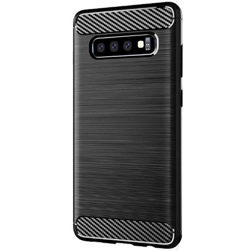 Hoes voor Samsung Galaxy S10 G973, Techsuit, Carbon, Zwart