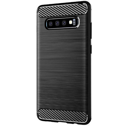 Hoes voor Samsung Galaxy S10 G973, Techsuit, Carbon, Zwart