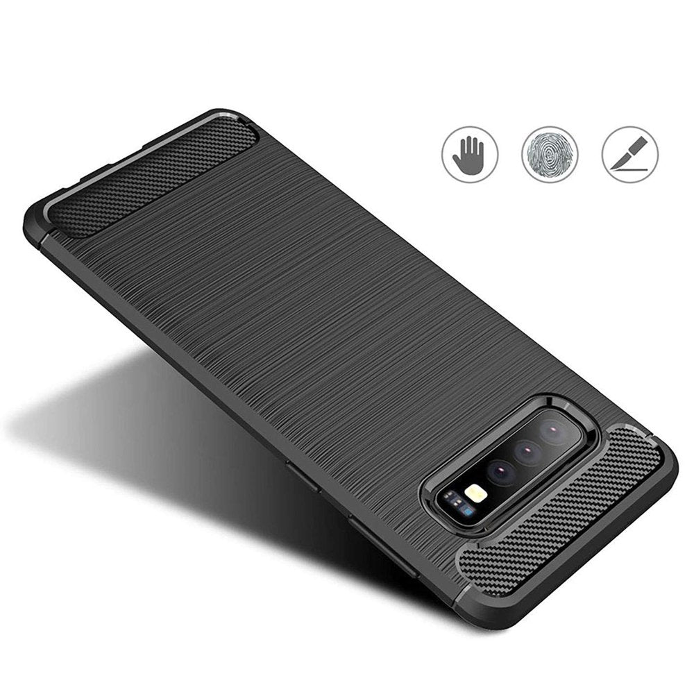 Hoes voor Samsung Galaxy S10 G973, Techsuit, Carbon, Zwart