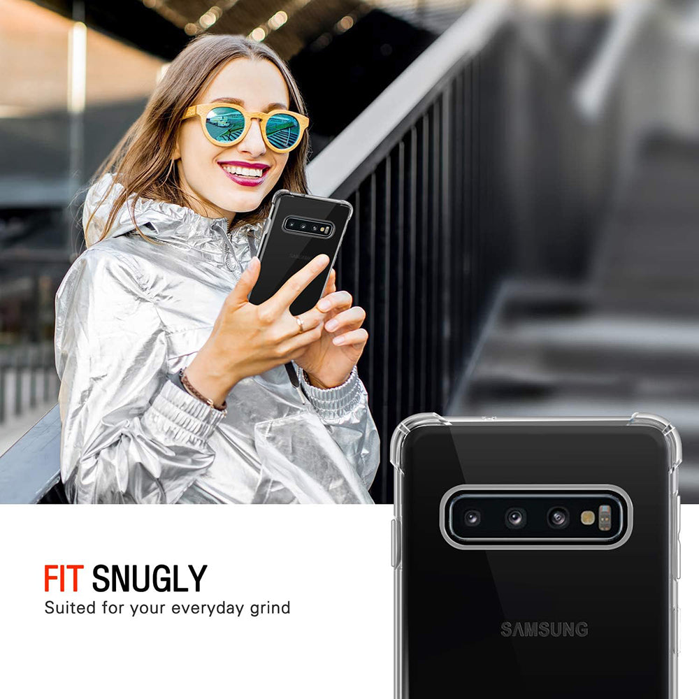Hoes voor Samsung Galaxy S10 G973, Techsuit, Schokbestendig Transparant, Doorzichtig