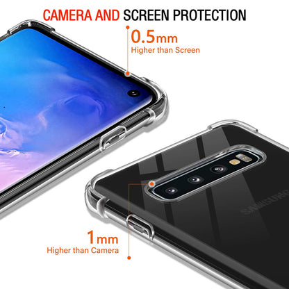 Hoes voor Samsung Galaxy S10 G973, Techsuit, Schokbestendig Transparant, Doorzichtig