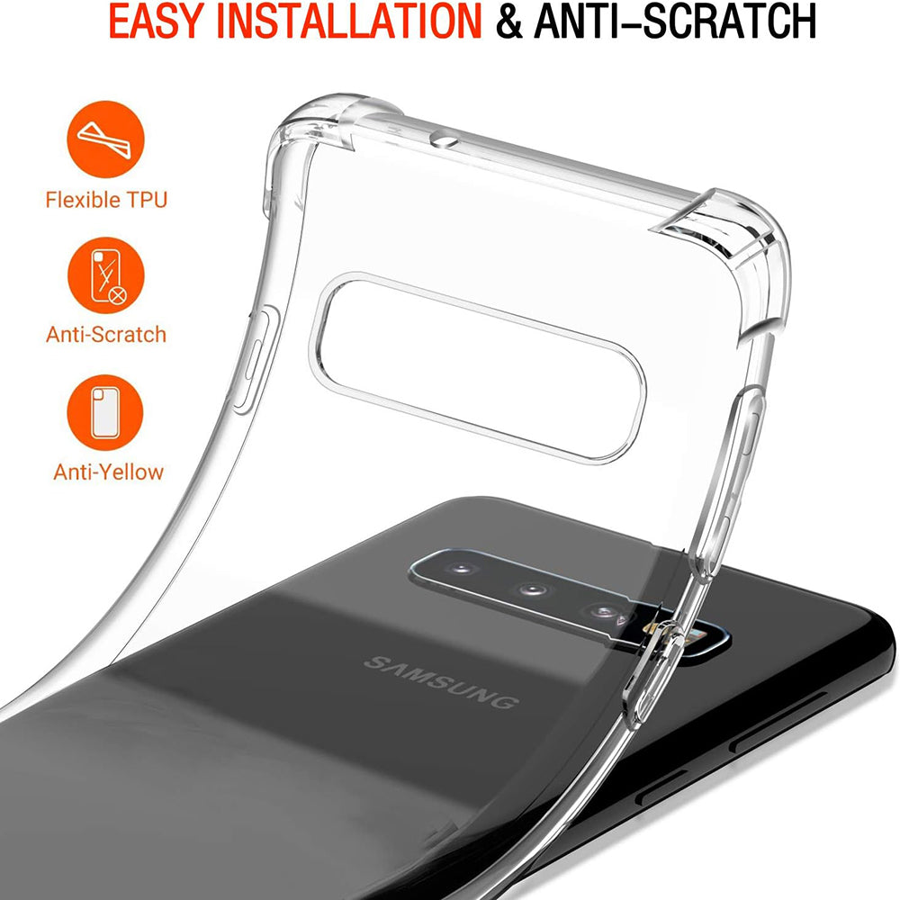 Hoes voor Samsung Galaxy S10 G973, Techsuit, Schokbestendig Transparant, Doorzichtig