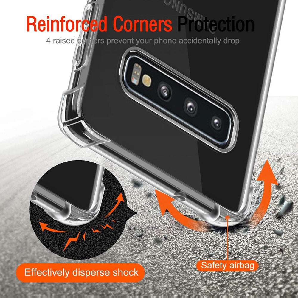 Hoes voor Samsung Galaxy S10 G973, Techsuit, Schokbestendig Transparant, Doorzichtig