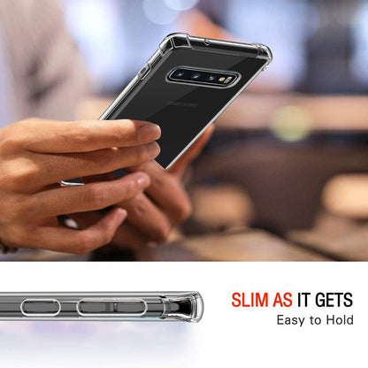 Hoes voor Samsung Galaxy S10 G973, Techsuit, Schokbestendig Transparant, Doorzichtig
