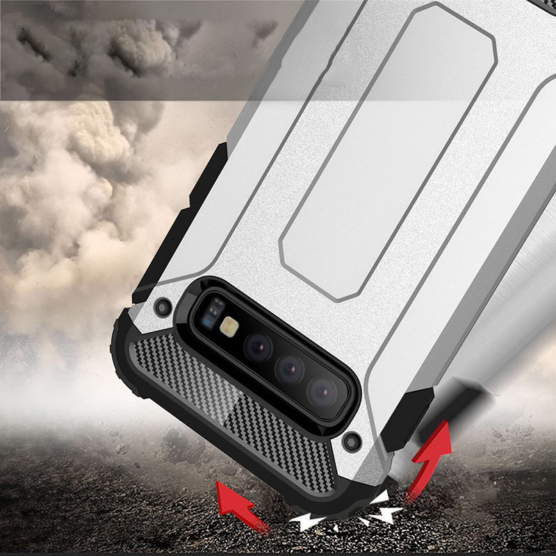 Hoes voor Samsung Galaxy S10+ G975, Techsuit, Hybrid Armor, Zwart