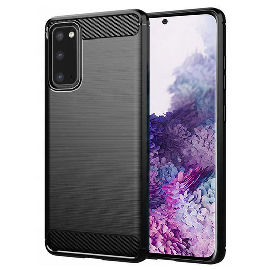 Hoes voor Samsung Galaxy S20 5G G981 / S20 G980, Techsuit, Carbon, Zwart