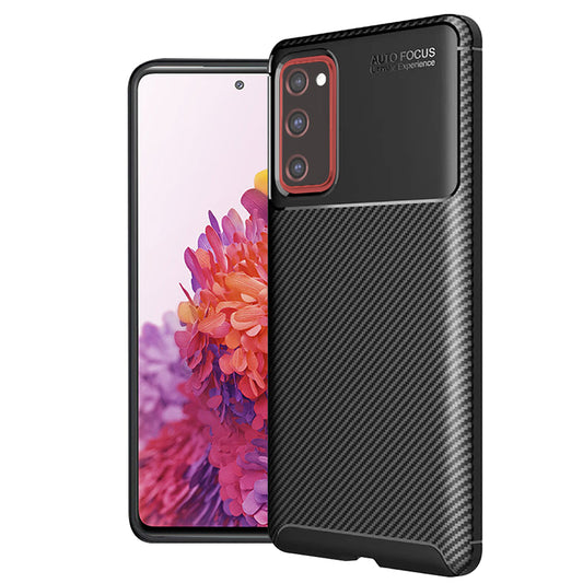 Hoes voor Samsung Galaxy S20 FE 2022 G781 / S20 FE 5G G781 / S20 FE G780, Techsuit, CarbonFiber, Zwart