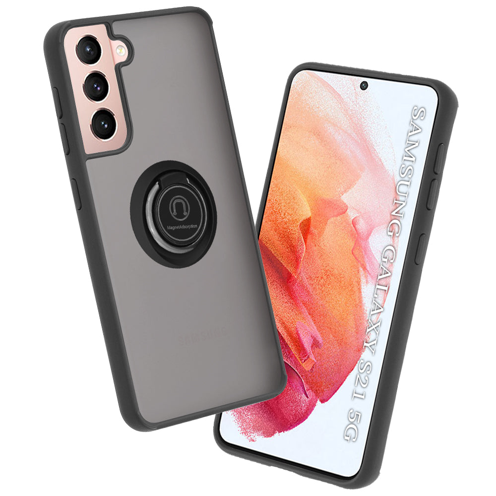 Hoes voor Samsung Galaxy S21 5G G991, Techsuit, Glinth, Zwart