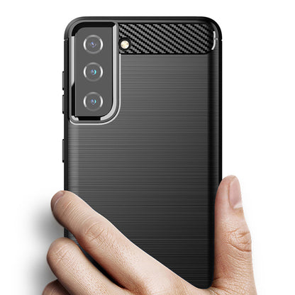 Hoes voor Samsung Galaxy S21+ 5G G996, Techsuit, Carbon, Zwart