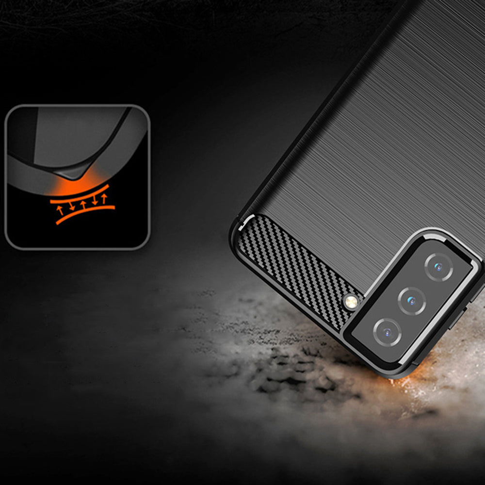 Hoes voor Samsung Galaxy S21+ 5G G996, Techsuit, Carbon, Zwart