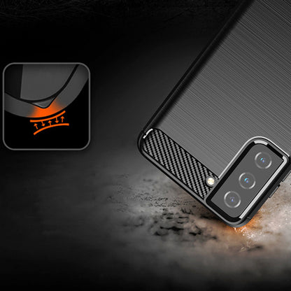 Hoes voor Samsung Galaxy S21+ 5G G996, Techsuit, Carbon, Zwart