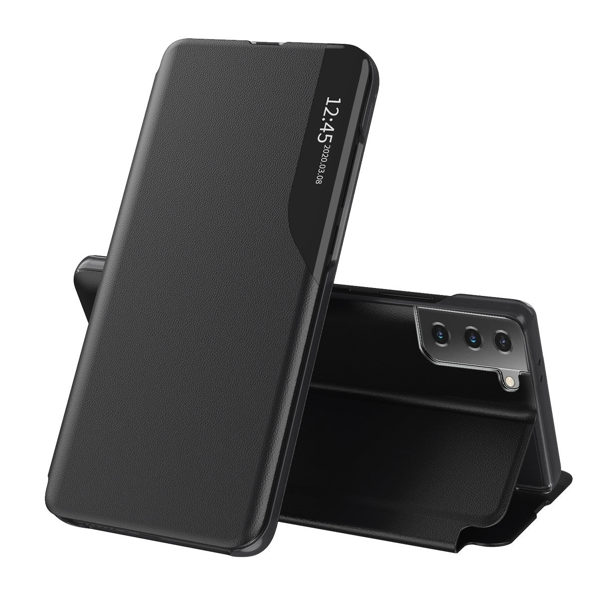 Hoes voor Samsung Galaxy S21+ 5G G996, Techsuit, eFold, Zwart