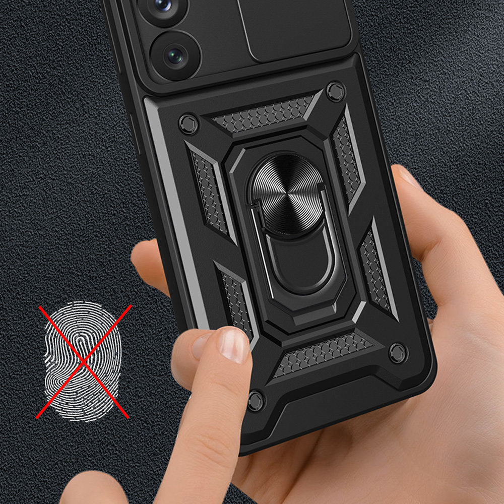 Hoes voor Samsung Galaxy S22 5G S901, Techsuit, CamShield, Zwart