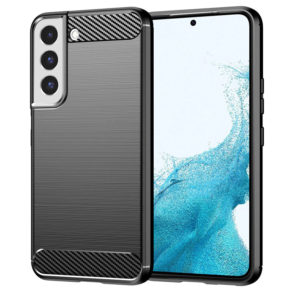 Hoes voor Samsung Galaxy S22 5G S901, Techsuit, Carbon, Zwart