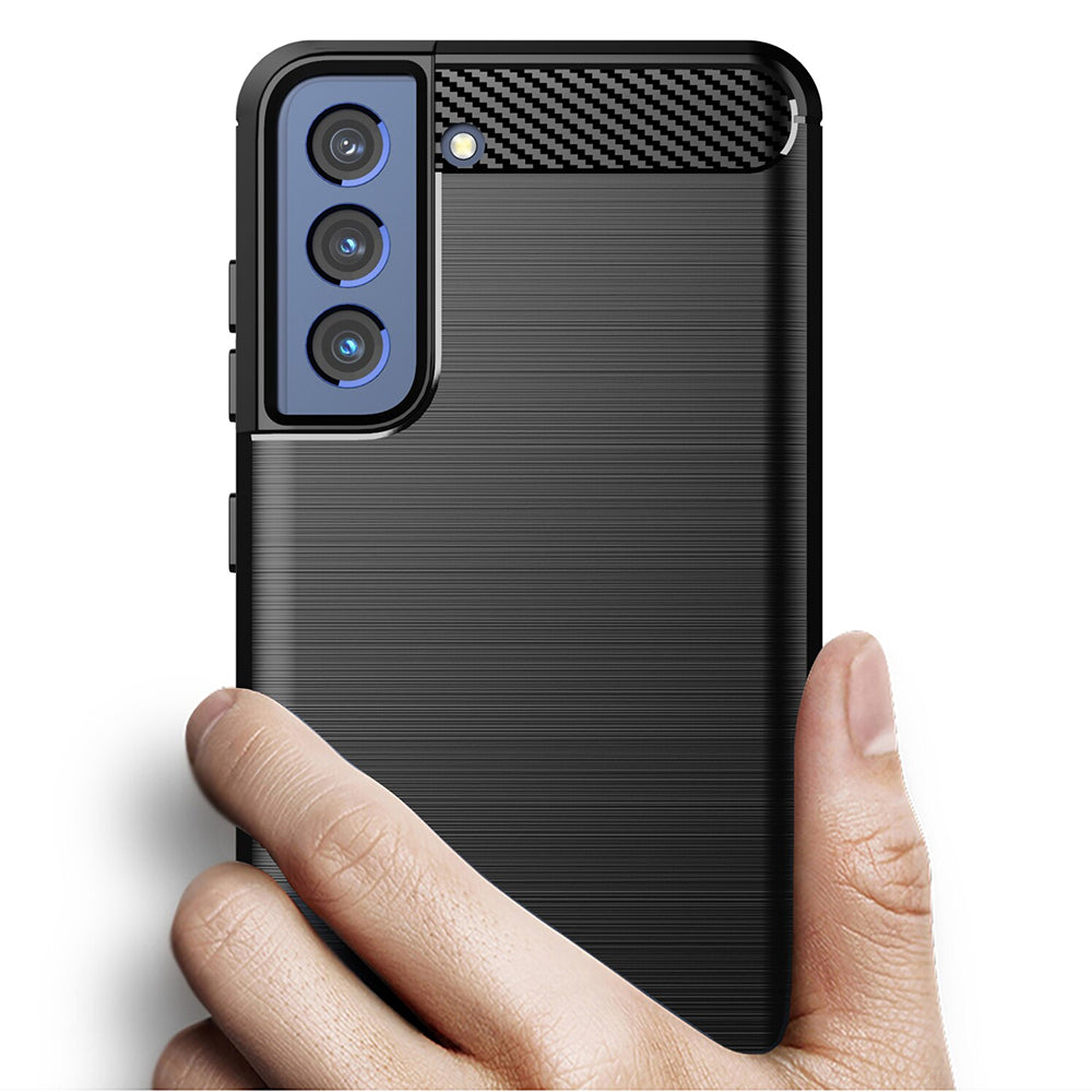 Hoes voor Samsung Galaxy S22 5G S901, Techsuit, Carbon, Zwart