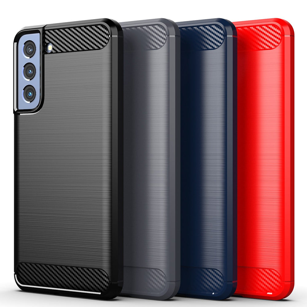 Hoes voor Samsung Galaxy S22 5G S901, Techsuit, Carbon, Zwart