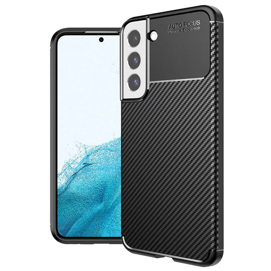 Hoes voor Samsung Galaxy S22 5G S901, Techsuit, CarbonFiber, Zwart