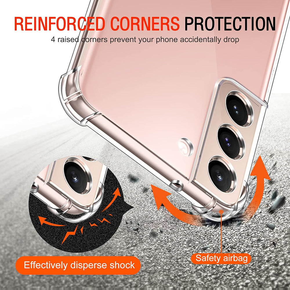 Hoes voor Samsung Galaxy S22 5G S901, Techsuit, Schokbestendig Helder, Transparant