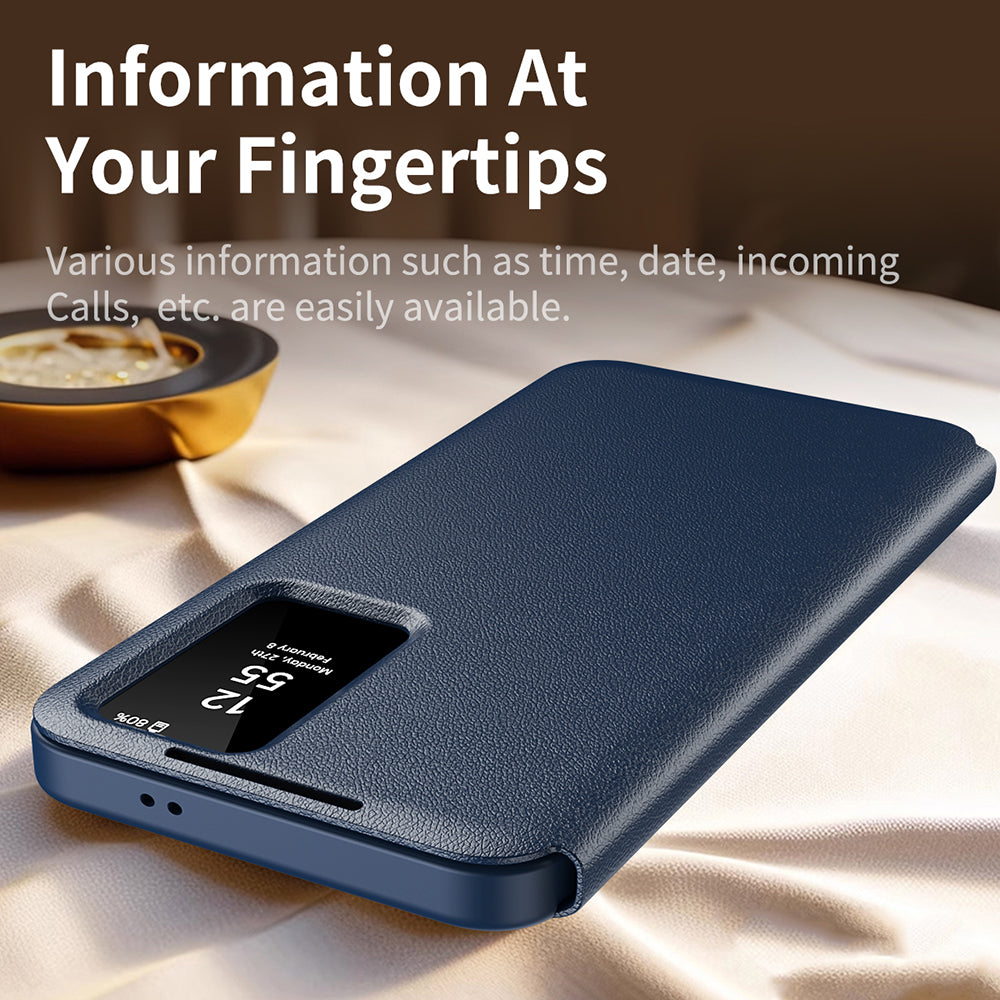 Hoes voor Samsung Galaxy S22+ 5G S906, Techsuit, SmartView, Blauw