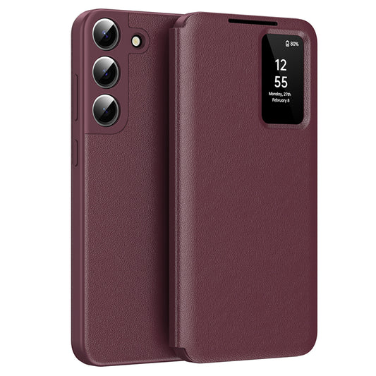 Hoes voor Samsung Galaxy S22+ 5G S906, Techsuit, SmartView, Rood