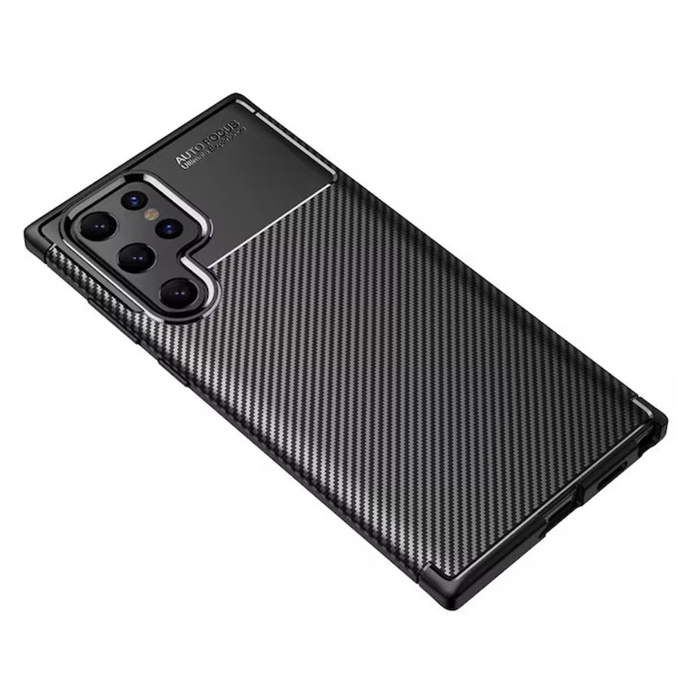 Hoes voor Samsung Galaxy S22 Ultra 5G S908, Techsuit, CarbonFiber, Zwart