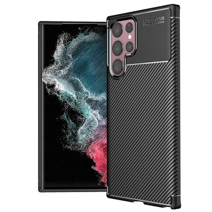 Hoes voor Samsung Galaxy S22 Ultra 5G S908, Techsuit, CarbonFiber, Zwart