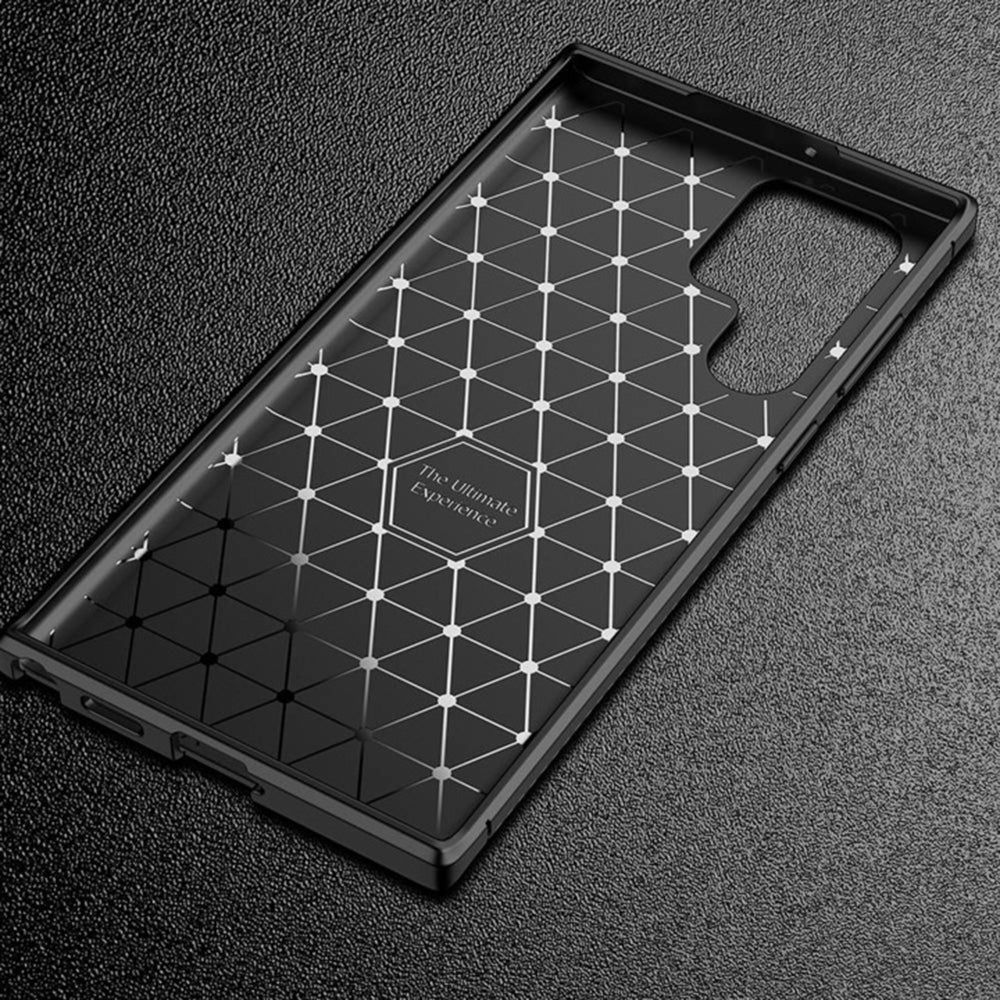 Hoes voor Samsung Galaxy S22 Ultra 5G S908, Techsuit, CarbonFiber, Zwart