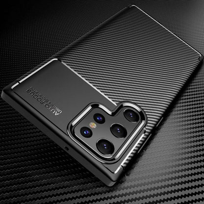 Hoes voor Samsung Galaxy S22 Ultra 5G S908, Techsuit, CarbonFiber, Zwart