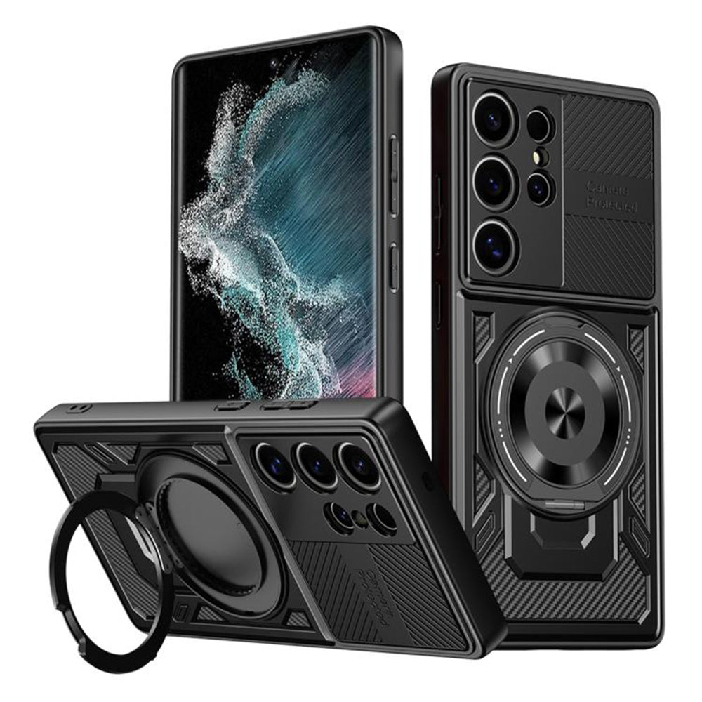 Hoes voor Samsung Galaxy S22 Ultra 5G S908, Techsuit, RuggedCam, Zwart