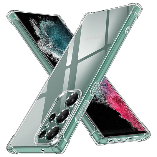 Hoes voor Samsung Galaxy S22 Ultra 5G S908, Techsuit, Schokbestendig Transparant Clear