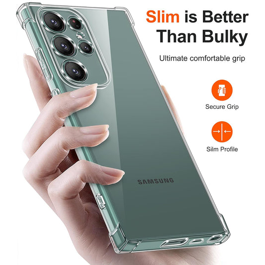 Hoes voor Samsung Galaxy S22 Ultra 5G S908, Techsuit, Schokbestendig Transparant Clear
