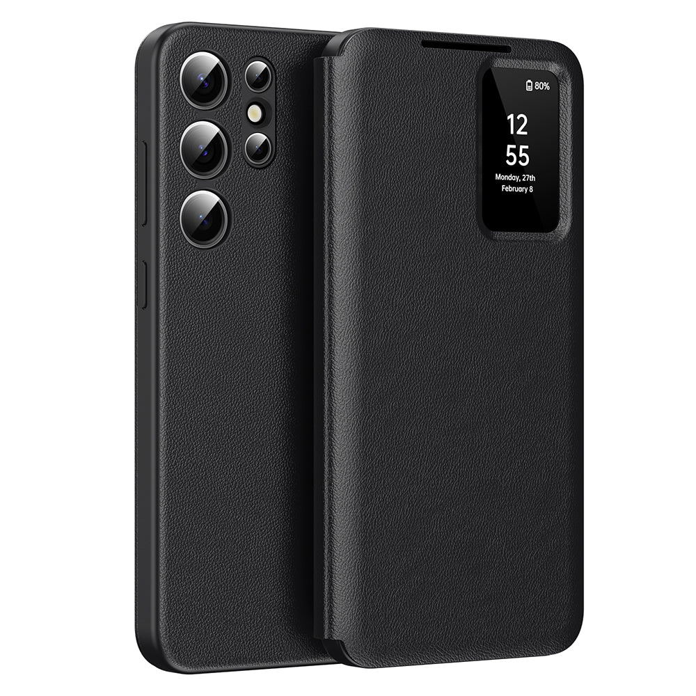 Hoes voor Samsung Galaxy S22 Ultra 5G S908, Techsuit, SmartView, Zwart