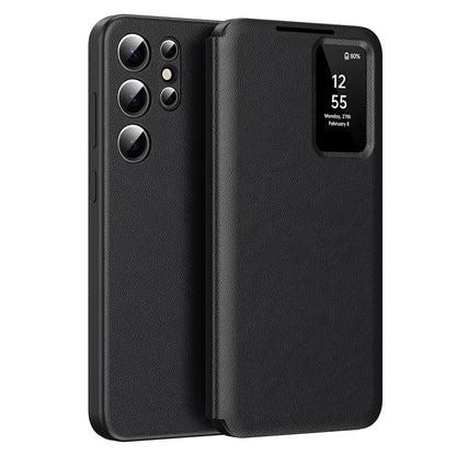 Hoes voor Samsung Galaxy S22 Ultra 5G S908, Techsuit, SmartView, Zwart