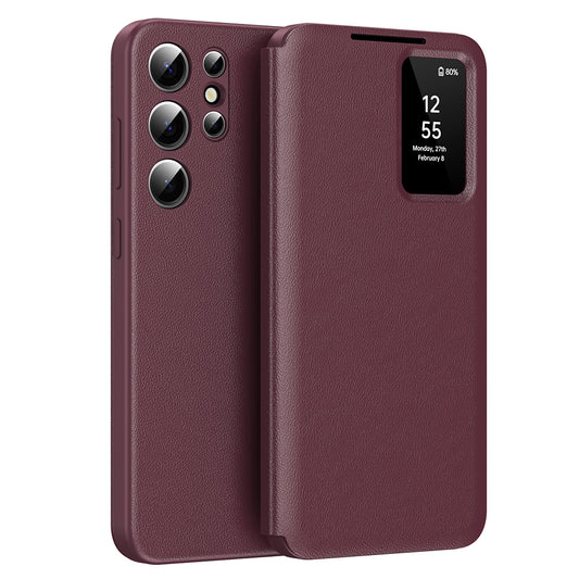 Hoes voor Samsung Galaxy S22 Ultra 5G S908, Techsuit, SmartView, Rood