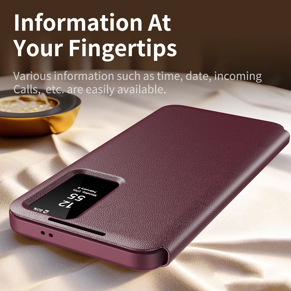 Case for Samsung Galaxy S22 Ultra 5G S908, Techsuit, SmartView, Red