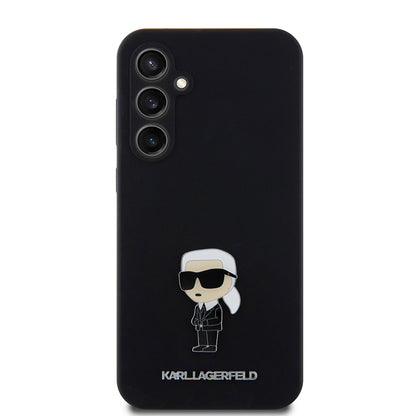 Case for Samsung Galaxy S23 FE S711, Karl Lagerfeld, Silicone Ikonik Karl Metal, Black