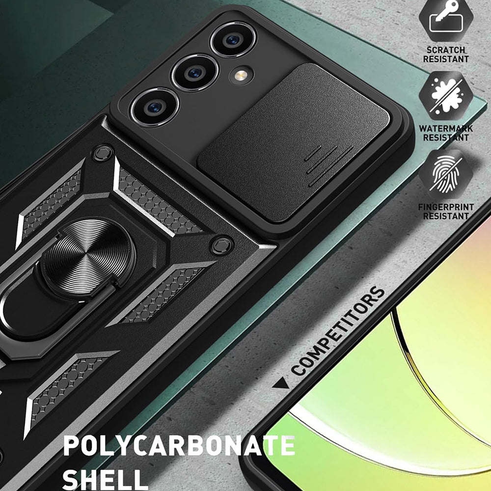Hoes voor Samsung Galaxy S23 FE S711, Techsuit, CamShield, Zwart