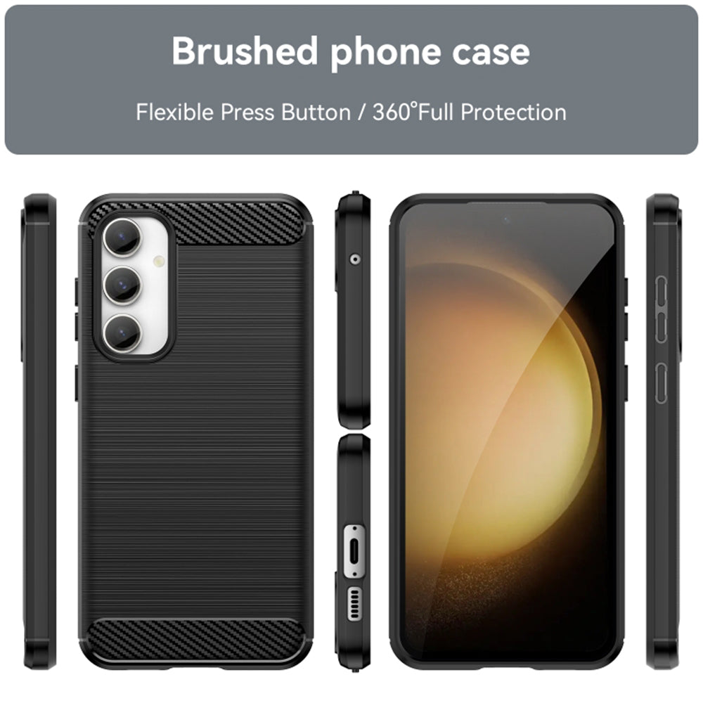 Hoes voor Samsung Galaxy S23 FE S711, Techsuit, Carbon, Zwart