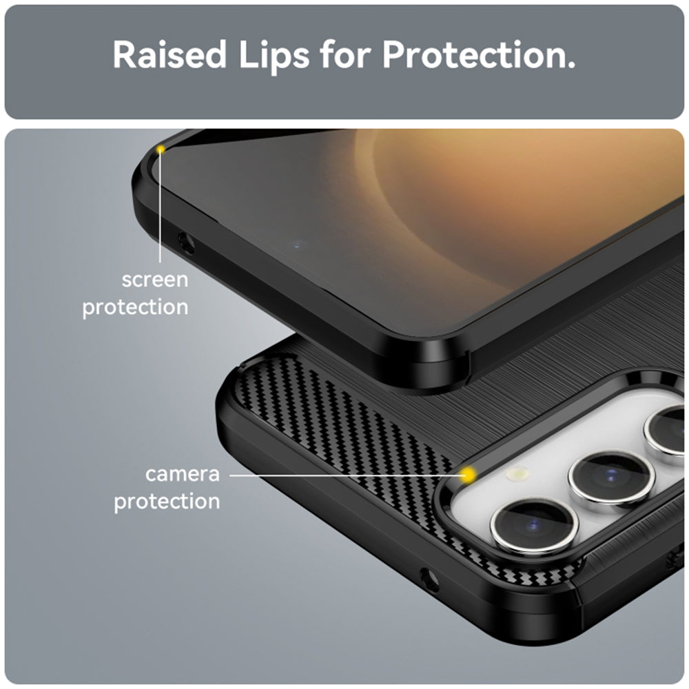 Hoes voor Samsung Galaxy S23 FE S711, Techsuit, Carbon, Zwart