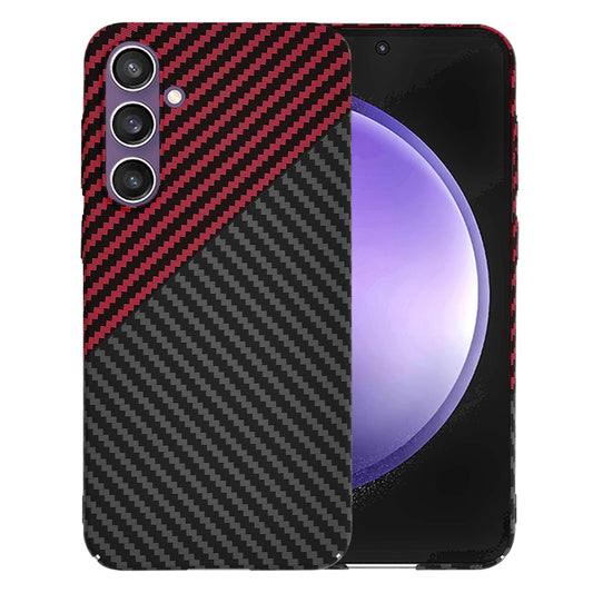 Hoes voor Samsung Galaxy S23 FE S711, Techsuit, Carbonite FiberShell, Zwart Rood