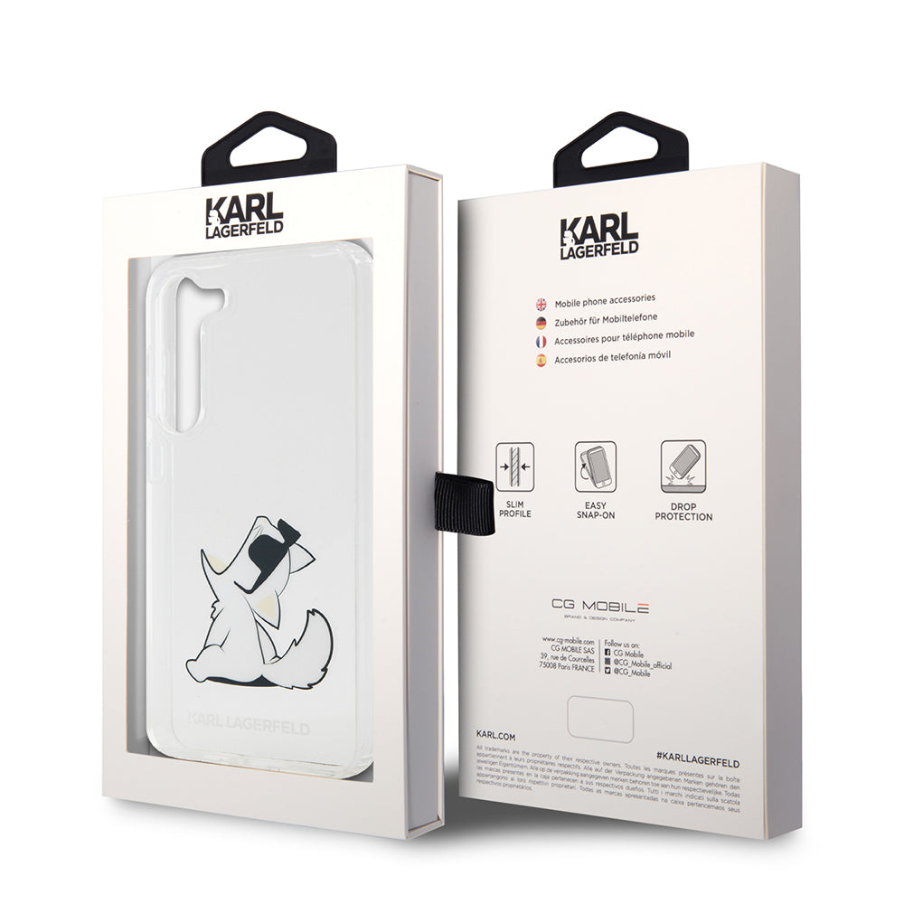 Hoes voor Samsung Galaxy S23+ S916, Karl Lagerfeld, Choupette Eat, Transparant