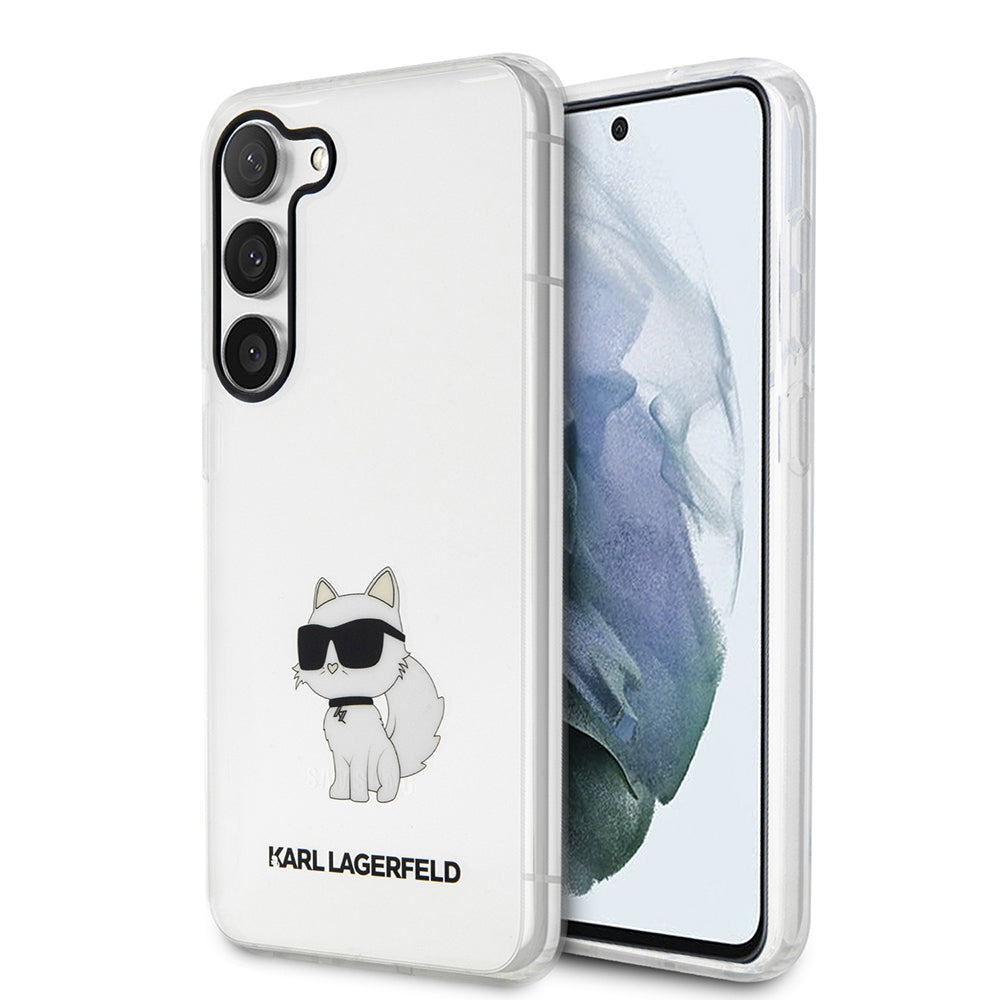 Hoes voor Samsung Galaxy S23+ S916, Karl Lagerfeld, Ikonik Choupette, Transparant