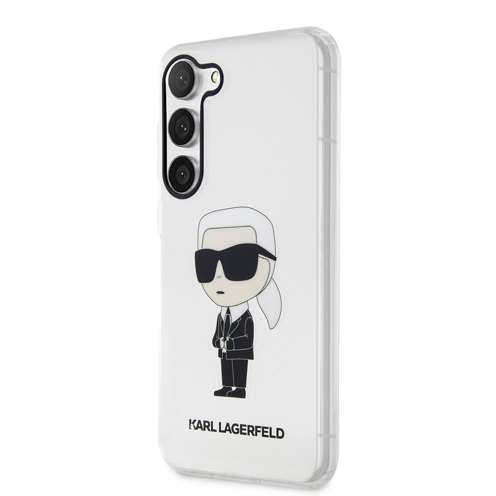 Hoes voor Samsung Galaxy S23+ S916, Karl Lagerfeld, Ikonik Karl, Transparant