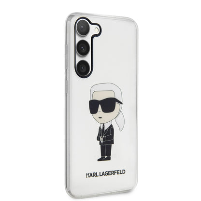Hoes voor Samsung Galaxy S23+ S916, Karl Lagerfeld, Ikonik Karl, Transparant