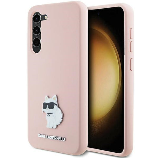 Hoes voor Samsung Galaxy S23+ S916, Karl Lagerfeld, Silicone Choupette Metal, Roze