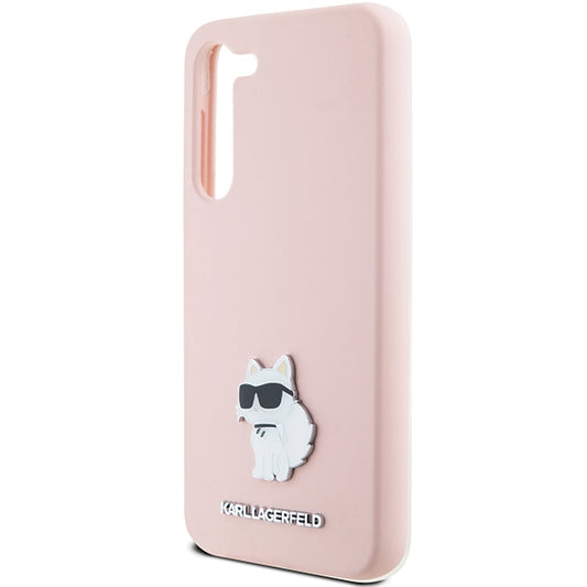 Hoes voor Samsung Galaxy S23+ S916, Karl Lagerfeld, Silicone Choupette Metal, Roze