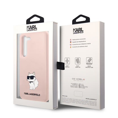 Hoes voor Samsung Galaxy S23+ S916, Karl Lagerfeld, Silicone Choupette, Roze