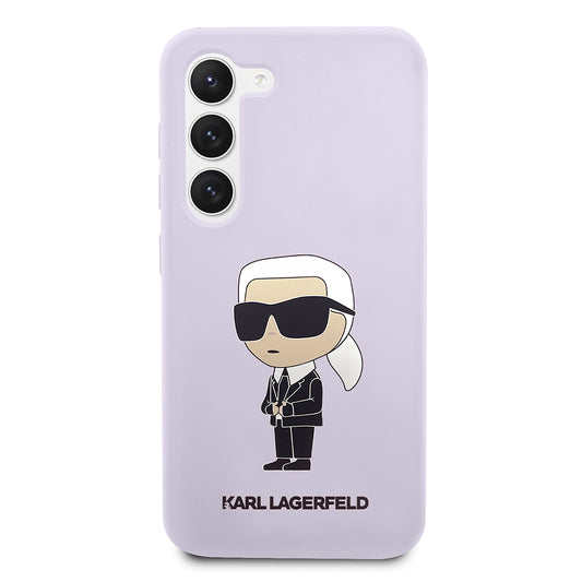 Hoes voor Samsung Galaxy S23+ S916, Karl Lagerfeld, Silicone Ikonik Karl, Paars